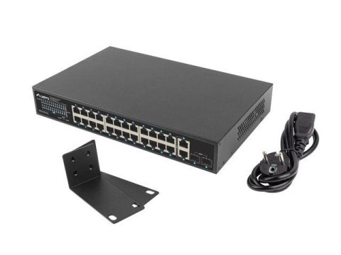 Switch niezarządzalny Lanberg 24x 1Gb PoE+/2x Gb 2x SFP Rack 19" Gigabit Ethernet 250W