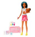 Mattel Lalka Barbie Opiekunka Zestaw Usypianie maluszka