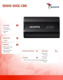 Adata Dysk SSD External SD810 500GB USB3.2 20Gb/s czarny