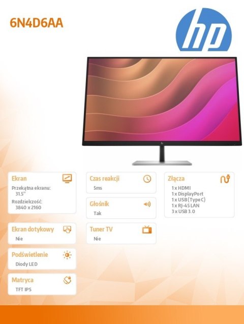 HP Inc. Monitor E32K G5 4K 6N4D6AA