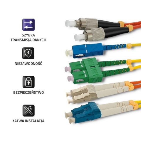 Qoltec Patchcord światłowodowy LC/UPC-LC/UPC | MM | 50/125 | OM3 | 1m