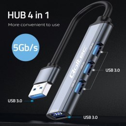 Qoltec HUB adapter USB 3.0 4w1 | 4x USB 3.0