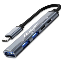 Qoltec HUB adapter USB-C 3.1 5w1 | USB-C PD | USB-C | 2x USB 2.0 | USB 3.0