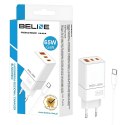 Beline Ładowarka sieciowa 65W GaN 2xUSB-C + USB-A+ kabel USB-C Biała