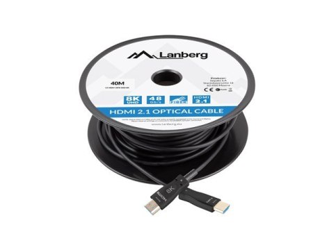 Lanberg Kabel HDMI M/M v2.1 40M 8K czarny optyczny AOC