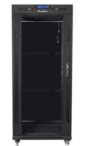 Lanberg Szafa instalacyjna RACK stojąca 19 cali 37u 800x1000 czarna drzwi szklane LCD (flat pack)