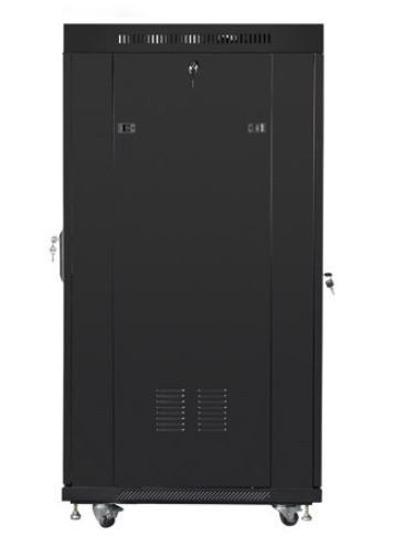 Lanberg Szafa instalacyjna RACK stojąca 19 cali 37u 800x1000 czarna drzwi szklane LCD (flat pack)