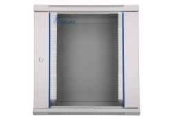 Extralink Szafka wisząca rack 12U 600x450 szara szklane drzwi