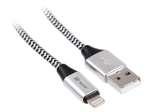 Kabel Tracer USB 2.0 iPhone AM - Lightning 1m czarno-srebrny