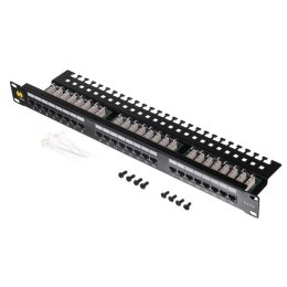 Patch panel 19'' Netrack 24-porty kat. 6 UTP, z półką