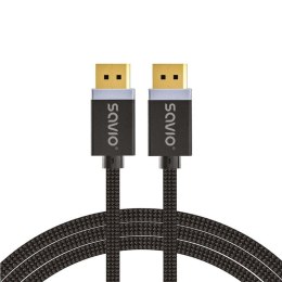 Kabel DisplayPort v1.4 Savio CL-165 (M/M) 1m czarny