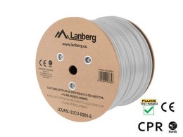 Kabel UFTP Lanberg kat. 6A 305m drut CU szary CPR+ fluke passed