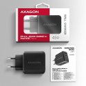 AXAGON ACU-PQ45 Ładowarka sieciowa 2-port QC3.0,4.0/AFC/FCP/PPS/Apple + PD type-C, 45W, Czarna