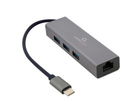 Adapter USB-C/RJ45 + Hub USB 3.0 Gembird