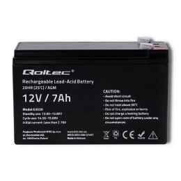 Akumulator żelowy AGM 12V 7Ah 105A (max) Qoltec