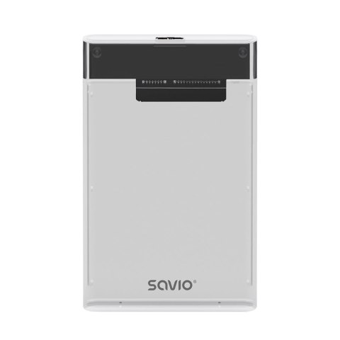 Obudowa na dysk HDD/SDD SAVIO AK-66, USB 3.0, 2,5", transparentny