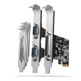 AXAGON PCEA-PSN Kontroler PCIe 1x port równoległy LPT + 2x port szeregowy RS232 250 kbps, w zestawie SP & LP