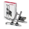 AXAGON PCEA-PSN Kontroler PCIe 1x port równoległy LPT + 2x port szeregowy RS232 250 kbps, w zestawie SP & LP