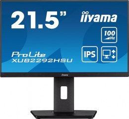 IIYAMA Monitor 21.5 cala XUB2292HSU-B6 IPS,100Hz,FreeSync,PIVOT,0.4ms,HDMI, DP,4xUSB(3.2),2x2W,HAS(150mm)