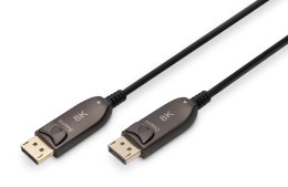 Kabel DIGITUS połączeniowy hybrydowy AOC DisplayPort 1.4 8K60Hz UHD DP/DP M/M czarny 10m