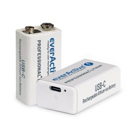 EverActive Akumulator 6F22/9V Li-ion 550 mAh USB-C