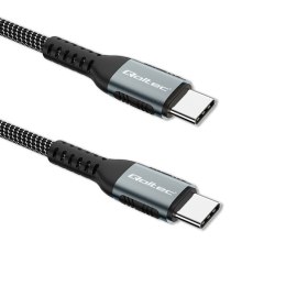 Qoltec Kabel USB 2.0 typ C | USB 2.0 typ C 100W | QC 3.0| PD | 1.5m | Czarny