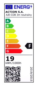 Taśma LED COB 3m z zasilaczem barwa neutralna IP20