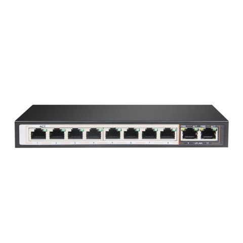 Extralink Switch Perses 8X EX-SG1008PE 10/100/1000M TX PoE AT/AF, 2X GE SFP Full Gigabit PoE