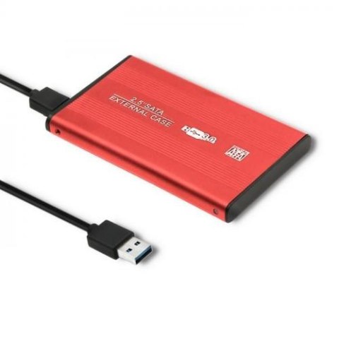 Obudowa zewnętrzna Qoltec do dysków HDD/SSD 2.5" SATA3/USB 3.0 (czerwona)