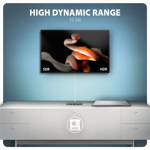 AXAGON HMC-5H8K Wieloportowy hub USB 5in1, 5Gbps, 2x USB-A, 1x USB-C, HDMI 8K/30Hz, PD 100W, 15cm USB-C kabel