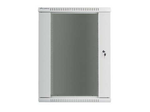 Lanberg Szafa instalacyjna wisząca 19 cali 18U 600X450mm szara (drzwi szklane)