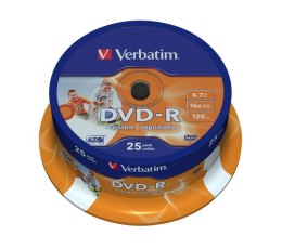 DVD-R Verbatim 16x 4.7GB (Cake 25) WIDE PRINTABLE