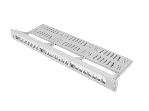 Patch panel pusty Lanberg PPKS-1124-S 24 port 1U 19" z organizerem do modułów keystone szary