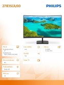 Philips Monitor 271E1SCA 27 cali Curved VA HDMI FreeSync