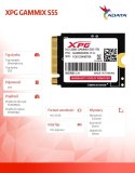 Adata Dysk SSD XPG GAMMIX S55 1TB PCIe 4x4 5/3.7MB/s M2230