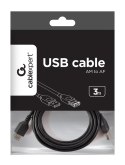 Kabel GEMBIRD CCP-USB2-AMAF-10 (USB 2.0 typu A F - USB 2.0 typu A M; 3m; kolor czarny)