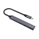 Savio Hub 4 porty USB-C - 3 x USB-A 2.0, 1 x USB-A 3.1 3.1 GEN 1, 5 Gbps, AK-71