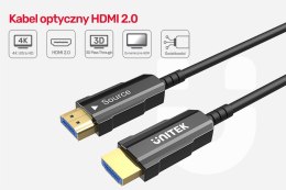 Unitek Kabel Optyczny HDMI 2.0 25m AOC 4K60Hz C11072BK-25M
