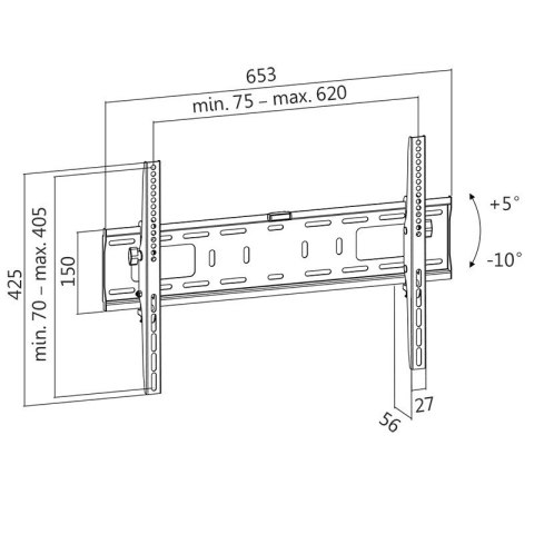 LogiLink Uchwyt ścienny LCD/LED VESA, 37-70', max. 50kg
