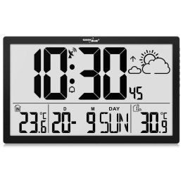 Zegar ścienny LCD bardzo duży GreenBlue GB218 temperatura, data