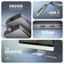 AXAGON HMC-8HLSA Wieloportowy hub USB-C 3.2 Gen 1 hub, 3x USB-A + 4K/30Hz HDMI + SD/microSD, GLAN, Audio, PD 100W, 20cm USB-C kabel