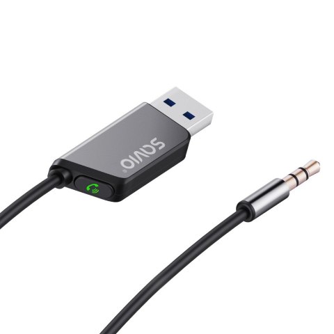 Savio Adapter transmiter AUX z bluetooth 5.3, funkcja zestawu głośnomówiącego, TR-16