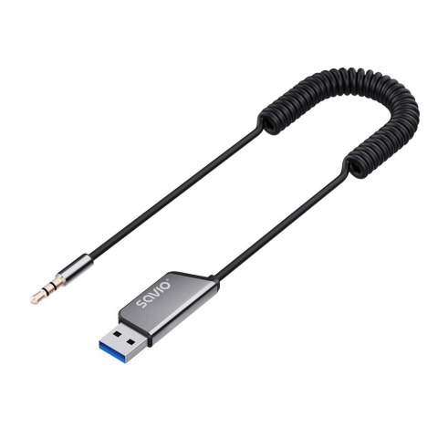 Savio Adapter transmiter AUX z bluetooth 5.3, funkcja zestawu głośnomówiącego, TR-16