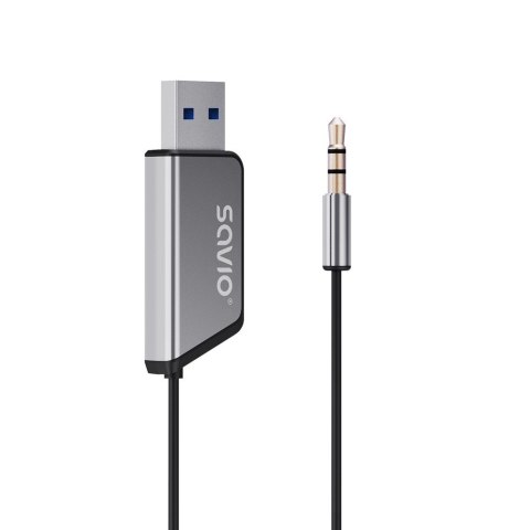 Savio Adapter transmiter AUX z bluetooth 5.3, funkcja zestawu głośnomówiącego, TR-16