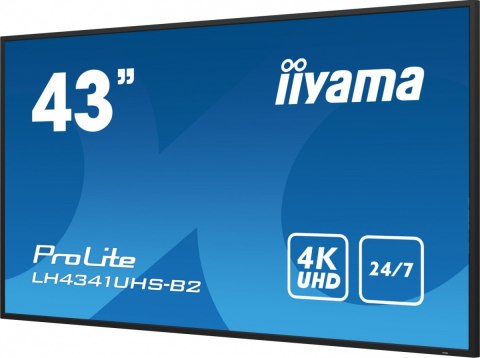IIYAMA Monitor ProLite LH4341UHS-B2 42.5 cala 24/7,500cd,4K,IPS,3xHDMI