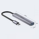 Unitek HUB USB-C; 3x USB-A 2.0 1x USB-A 5 Gbps Aluminiowy