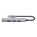 Unitek Hub USB-A; 3x USB-A 2.0; 1x USB-A 5 Gbps Aluminiowy