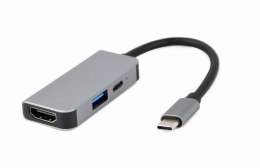 GEMBIRD MULTI ADAPTER USB TYP-C 3W1 (HUB USB + HDMI + PD)