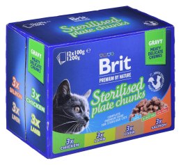 BRIT Premium Cat Sterilised Plate - mokra karma dla kota - 12x100 g