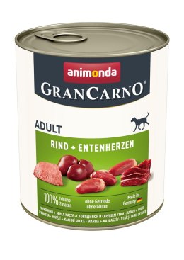 ANIMONDA Grancarno Adult wołowina i kacze serca - mokra karma dla psa - 800g
